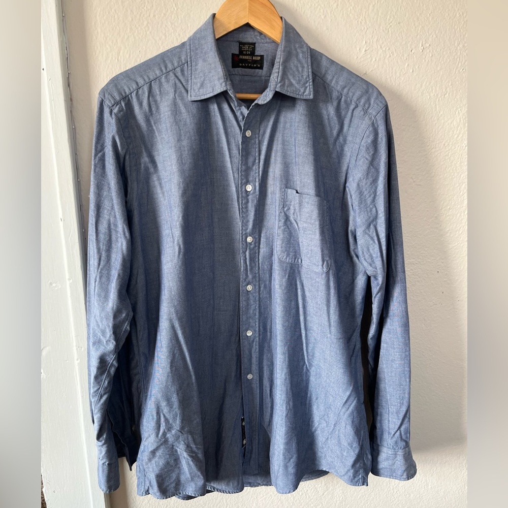 Ferrell Reed by Daytons USA Made 16-35 LongSleeve Button-Down Shirt Blue